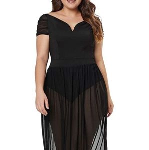 NWOT: Plus-Size Sheer-bottom Bodysuit Dress